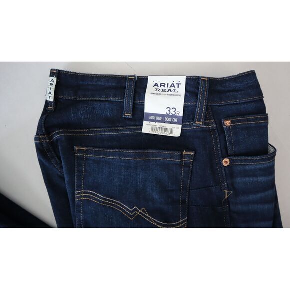 ARIAT R.E.A.L. Women's Sz 33R Pennsylvania Blue High Rise Ballary Boot Cut Jeans - Picture 7 of 13